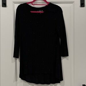 LOFT Black Speckled Blouse